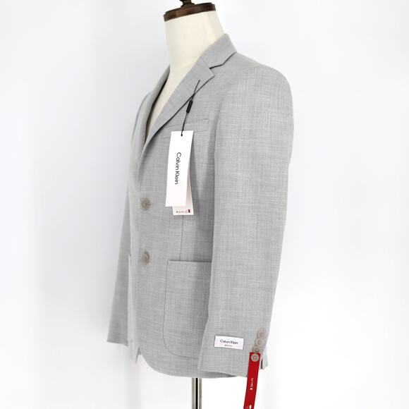 Calvin Klein Men's Heather Grey Soft Woven Casual Slim Fit Sport Coat Size 36S - Picture 2 of 5